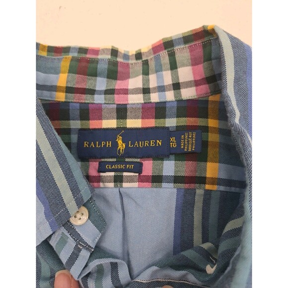 Ralph Lauren Shirt Indian Madras Plaid Mens XL Long Sleeve Multicolor - Picture 4 of 6